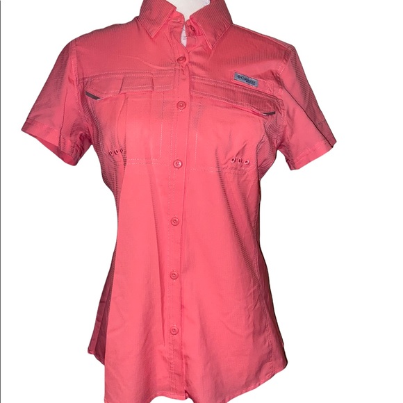 🆕 Salmon Rose Colored Columbia Performance Fishing Gear Shirt - Picture 2 of 11